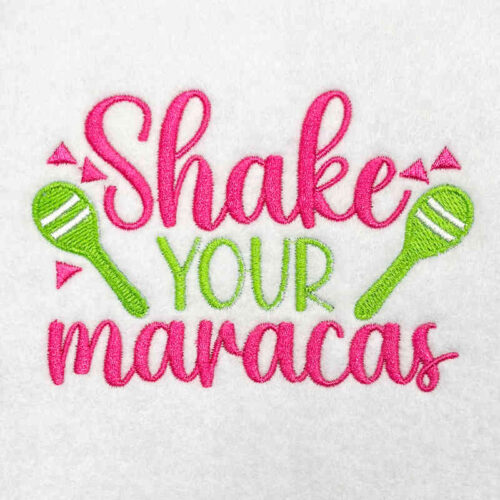 shake your maracas embroidery design