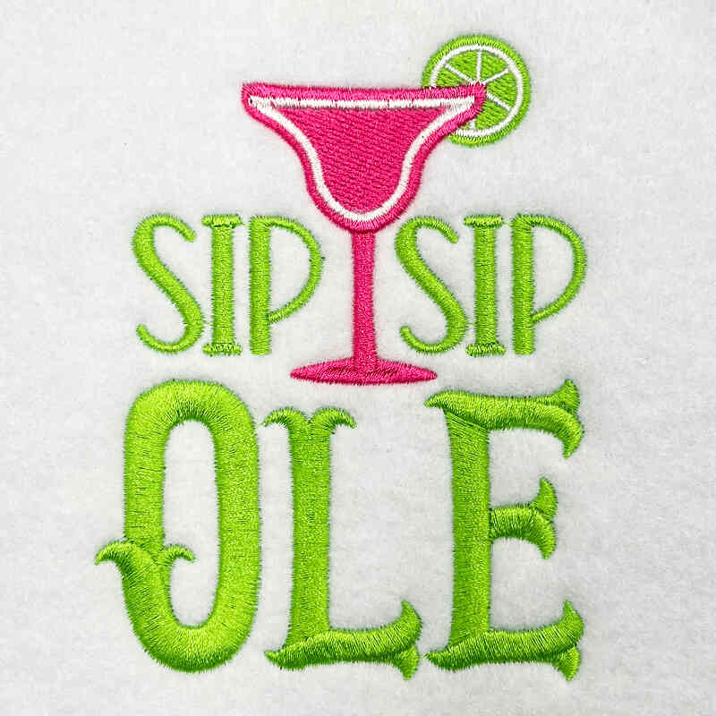 sip sip ole embroidery design