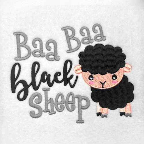 black sheep embroidery design