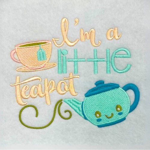 Little teapot embroidery design