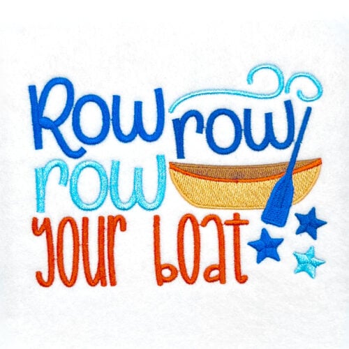 row boat embroidery design