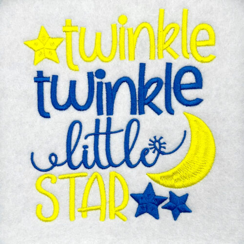 twinkle little star embroidery design