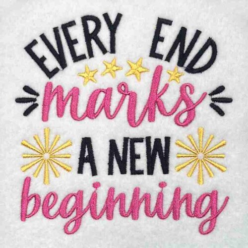 Every end marks embroidery design