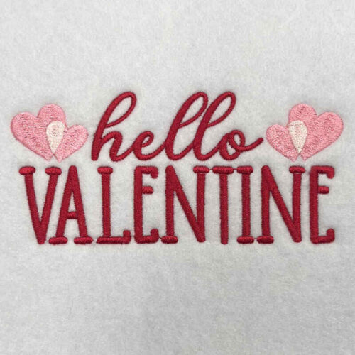 hello valentine embroidery design