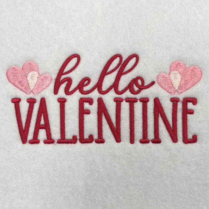 hello valentine embroidery design