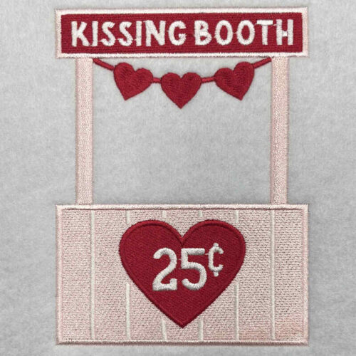 kissing booth embroidery design