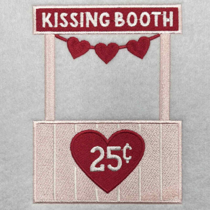 kissing booth embroidery design