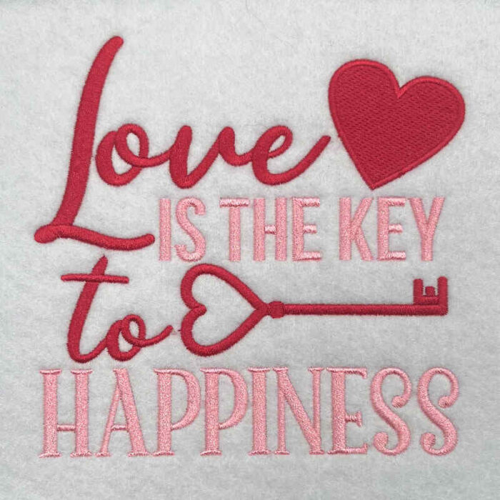 love is the key embroidery design