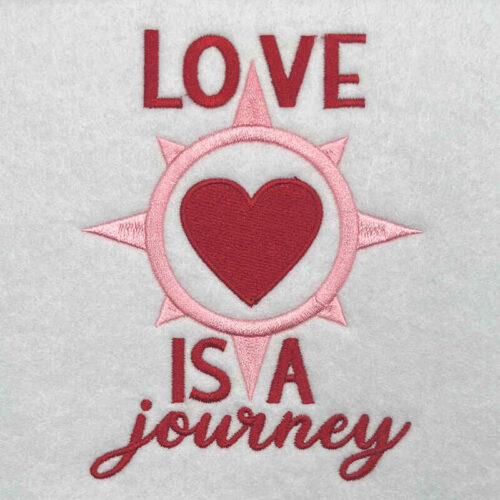 love is a journey embroidery design