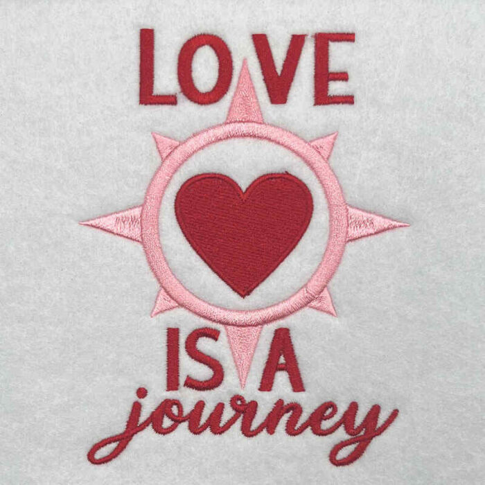 love is a journey embroidery design