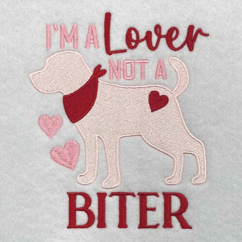 lover not a biter embroidery design