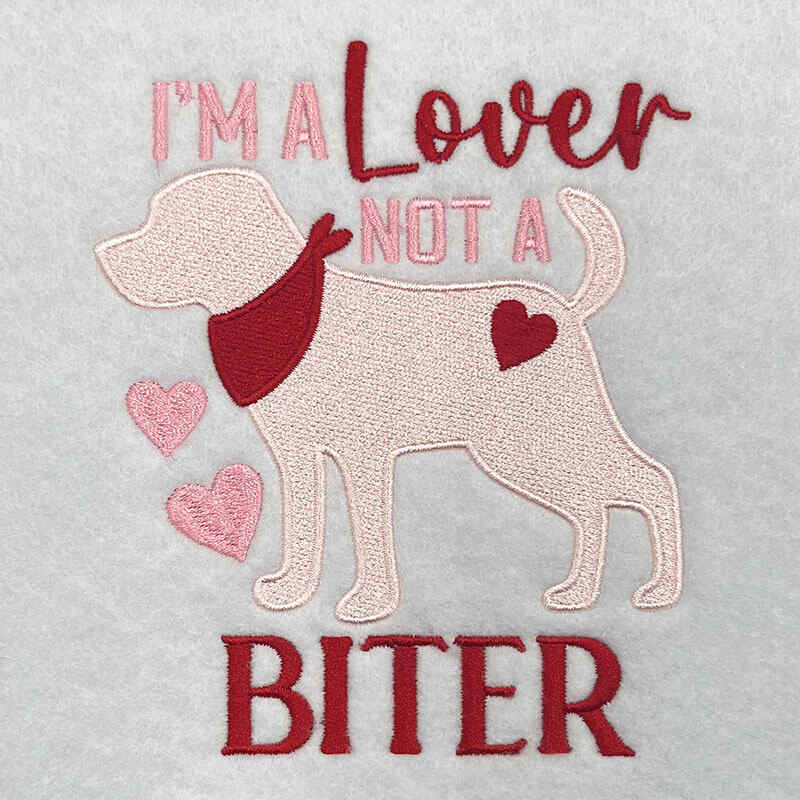 lover not a biter embroidery design