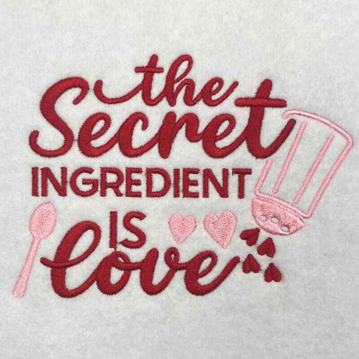 secret ingredient embroidery design