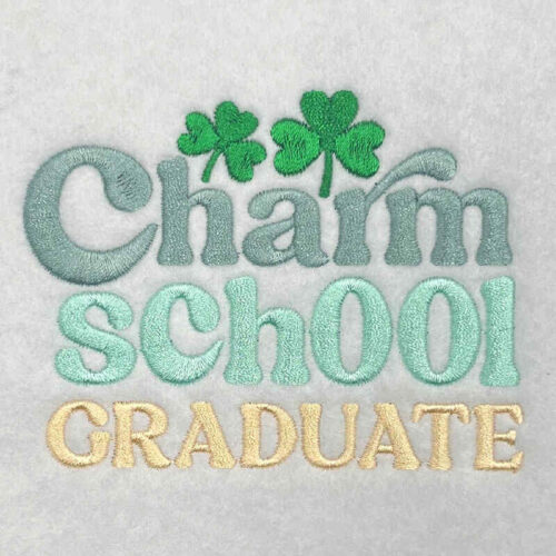Embroidery Design: Charm School Graduate – 4.01w x 3.06h