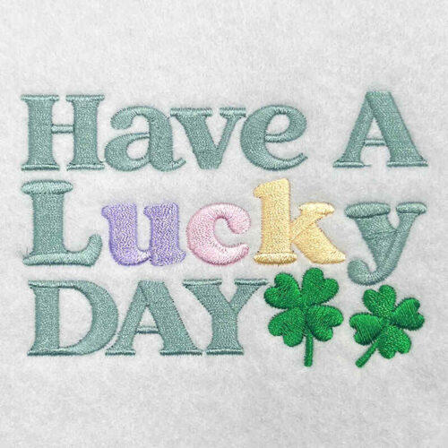Lucky Day embroidery design