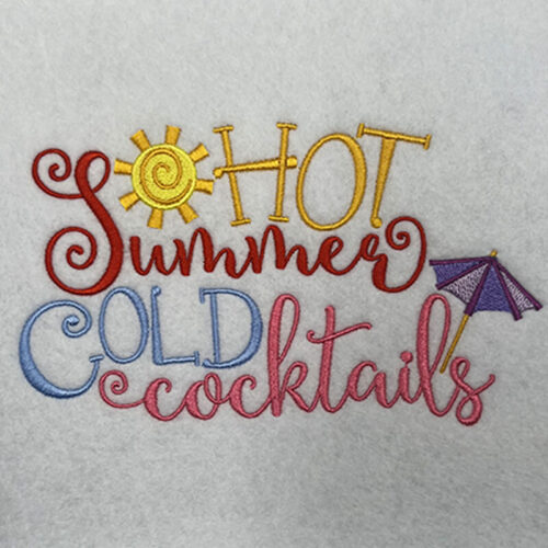 Hot Summer embroidery design