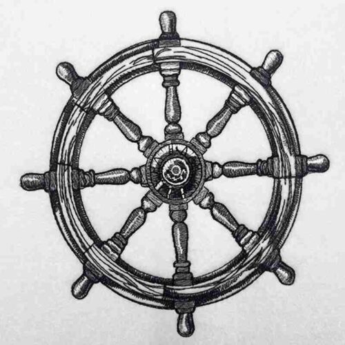 ships wheel embroidery design