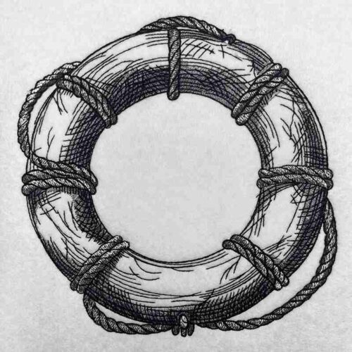 life buoy embroidery design