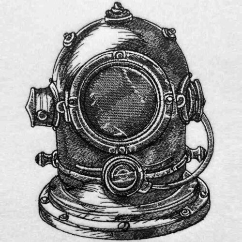 diving helmet embroidery design