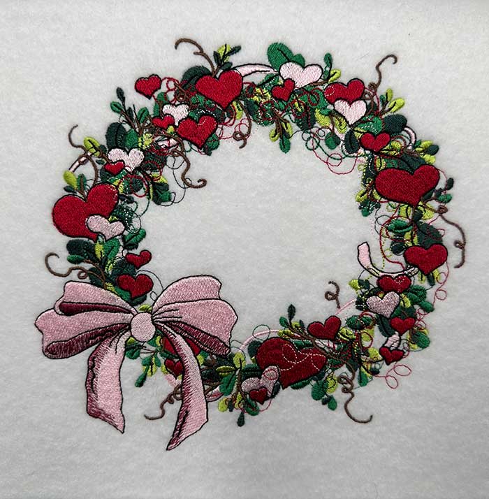 ValentinesDayWreath | Embroidery Legacy Valentines Day Wreath embroidery design