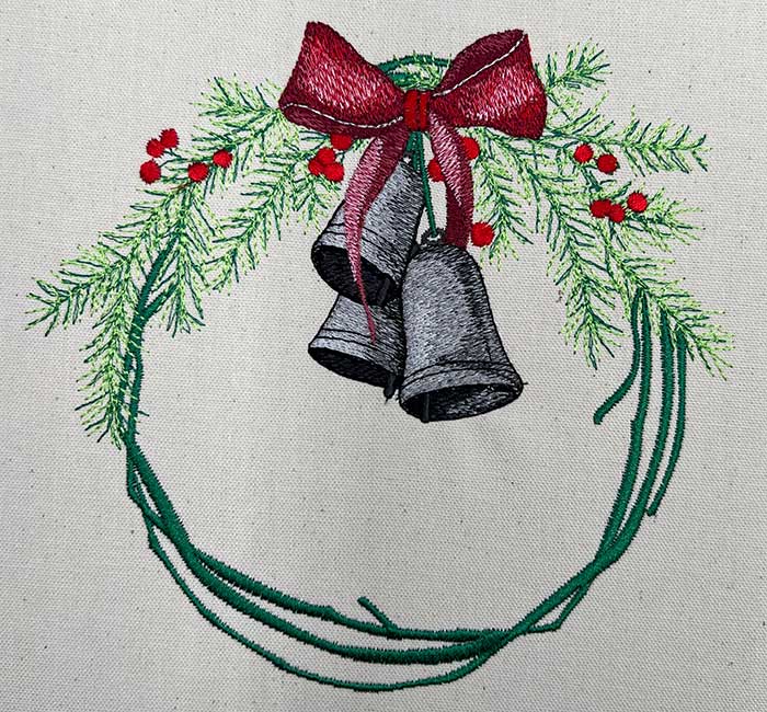 WW_BellsWreath | Embroidery Legacy bells wreath embroidery design