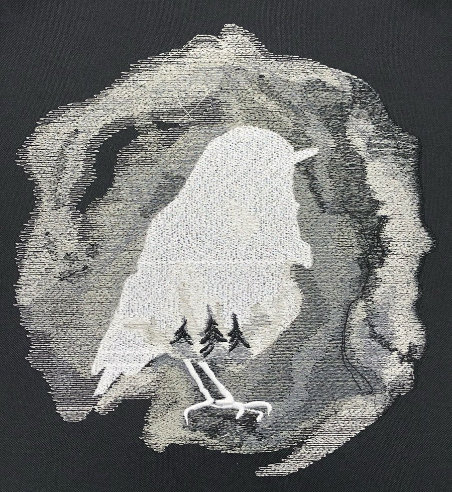 WinterSilhouette1_sewout | Embroidery Legacy winter bird silhouette embroidery design