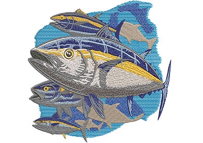 yellow fin tuna embroidery design