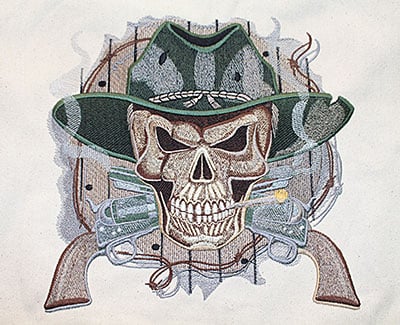 Cowboy Skull embroidery design