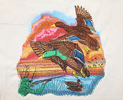 Duck Scene embroidery design