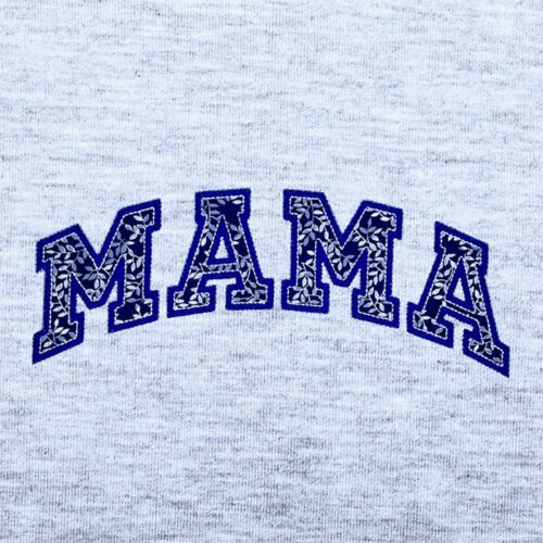 mama floral fabric embroidery design