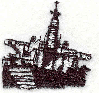 Embroidery Design: Battleship 1<br>1.30" x 1.30"
