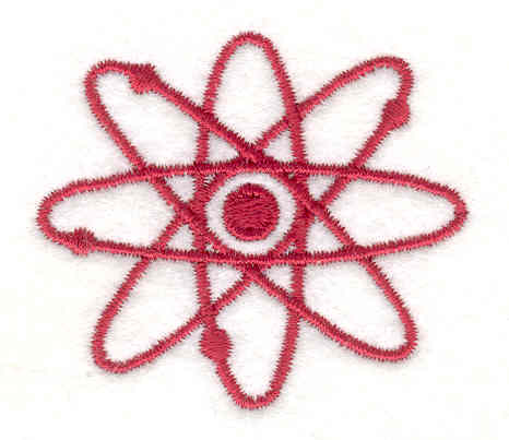 Embroidery Design: Atom 1<br> 1.75w X 2.00h