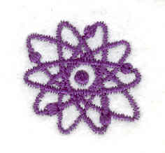 Embroidery Design: Atom 2<br> 0.85w X 0.80h