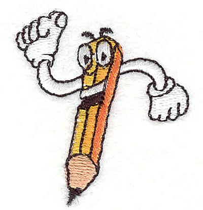 Embroidery Design: Pencil man <br>1.58"w X 1.78"h