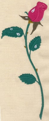 Embroidery Design: Single rose<br> 11.00w X 4.37h