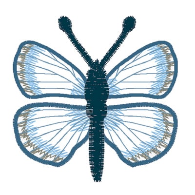 Embroidery Design: Butterfly Spring Azure large<br>4.66w X 2.47h