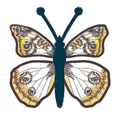 Embroidery Design: Butterfly Common Buckeye large<br>4.66w X 2.61h