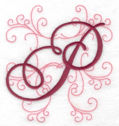 Embroidery Design: P large<br> 4.47w X 4.97h