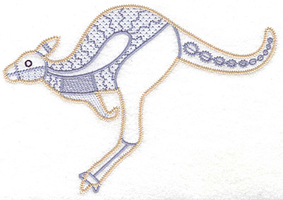 Embroidery Design: Kangaroo artistic<br> 6.94w X 4.82h