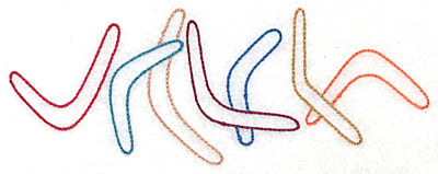 Embroidery Design: Boomerangs large<br> 6.98w X 2.62h