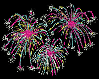 Embroidery Design: Fireworks<br> 10.28w X 7.87h