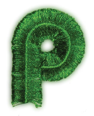 products-products-AIBFPb | Embroidery Legacy Embroidery Design: Fringe Block Letter P<br>1.98" x 2.57"