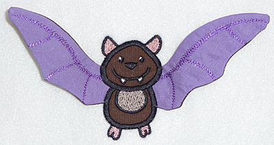 Embroidery Design: Bat applique<br>3.89w X 3.89h