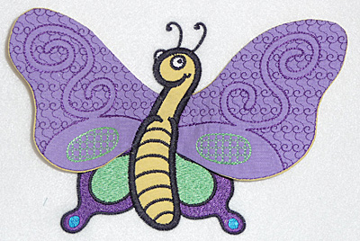 Embroidery Design: Butterfly applique<br> 6.98w X 4.51h