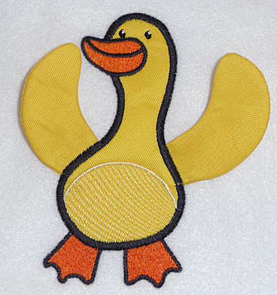 Embroidery Design: Duck applique<br> 5.19w X 3.72h