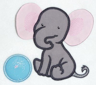 Embroidery Design: Elephant applique<br> 5.60w X 4.90h