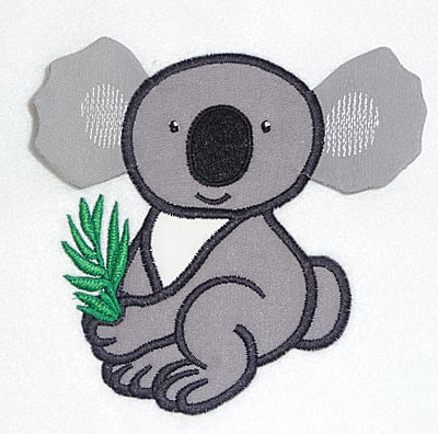 Embroidery Design: Koala applique<br> 3.85w X 4.81h