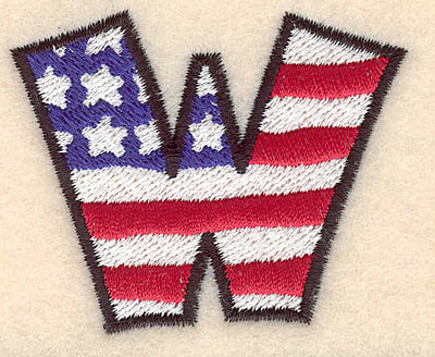 Embroidery Design: W large <br> 2.04"h x 2.49"w