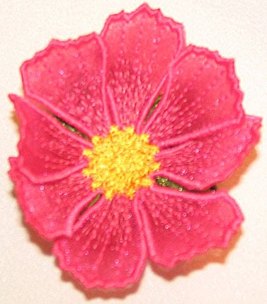 products-products-AIFS104 | Embroidery Legacy Embroidery Design: Cosmos 3D Flower small<br> 3.58"w X 3.56"h