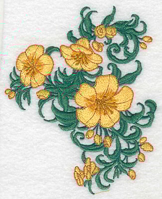 products-products-AIGY101 | Embroidery Legacy Embroidery Design: Yellow trumpet cluster verticle realistic <br> 6.14"h x 4.96"w